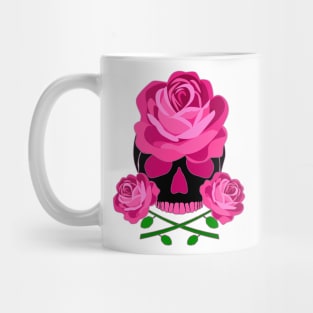 Pink Rose Skull Mug